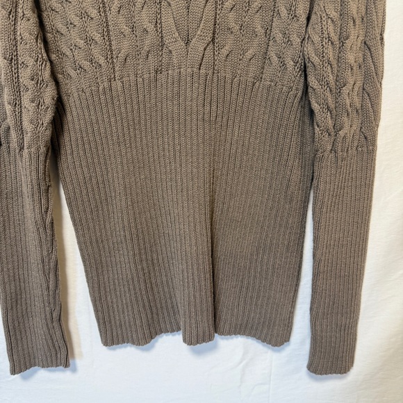 Womens Vintage Chunky Cable Knit Sweater XL Fisherman Ribbed Preppy Turtleneck - Picture 3 of 14